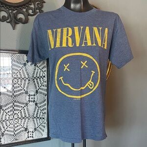 NIRVANA Blue and Yellow Short Sleeve Tee